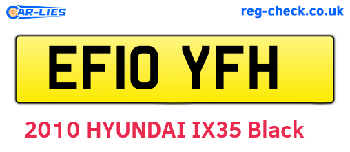 EF10YFH are the vehicle registration plates.