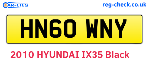 HN60WNY are the vehicle registration plates.