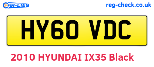 HY60VDC are the vehicle registration plates.