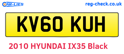 KV60KUH are the vehicle registration plates.