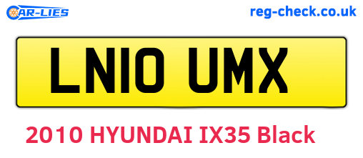 LN10UMX are the vehicle registration plates.