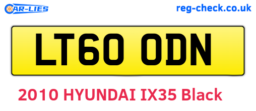 LT60ODN are the vehicle registration plates.