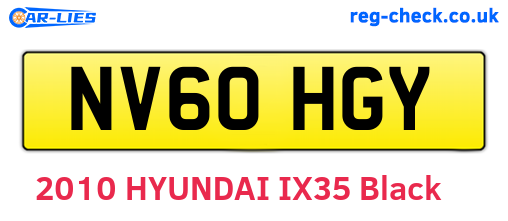 NV60HGY are the vehicle registration plates.