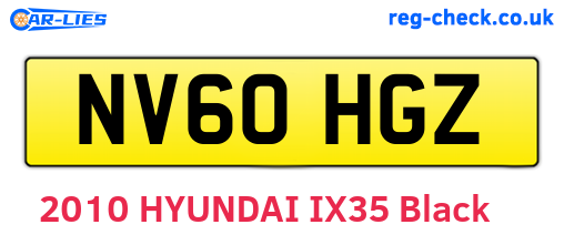 NV60HGZ are the vehicle registration plates.
