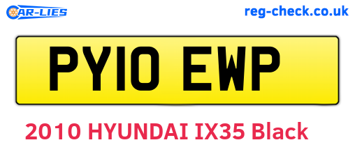 PY10EWP are the vehicle registration plates.