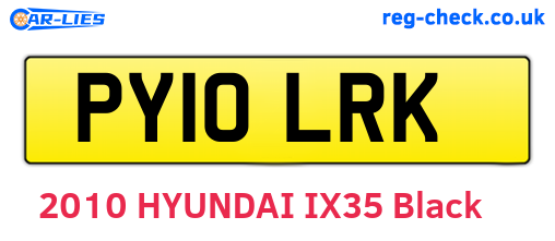 PY10LRK are the vehicle registration plates.