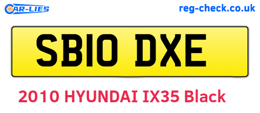 SB10DXE are the vehicle registration plates.