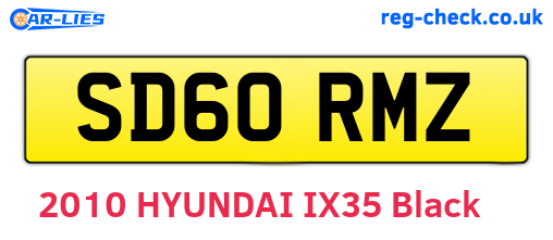 SD60RMZ are the vehicle registration plates.