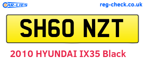 SH60NZT are the vehicle registration plates.