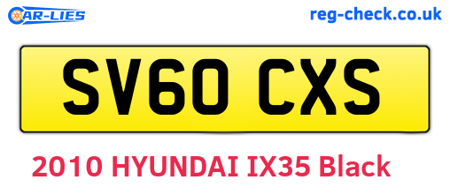 SV60CXS are the vehicle registration plates.