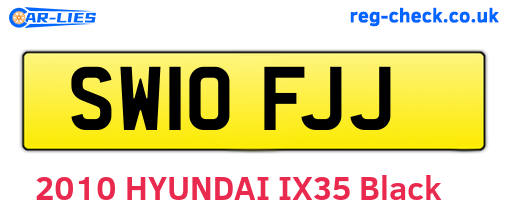 SW10FJJ are the vehicle registration plates.