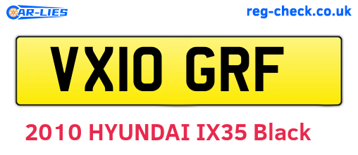 VX10GRF are the vehicle registration plates.