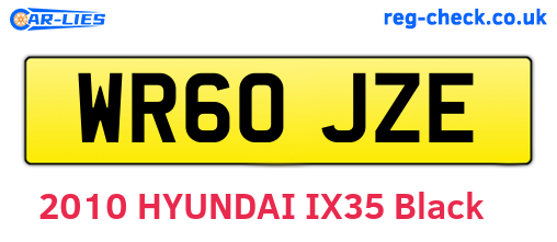 WR60JZE are the vehicle registration plates.