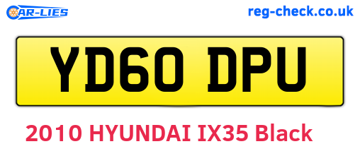 YD60DPU are the vehicle registration plates.