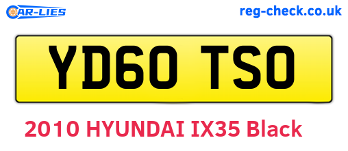 YD60TSO are the vehicle registration plates.