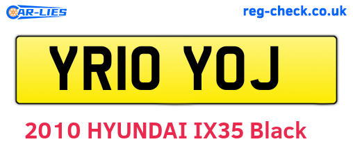 YR10YOJ are the vehicle registration plates.
