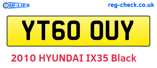 YT60OUY are the vehicle registration plates.