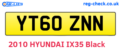 YT60ZNN are the vehicle registration plates.