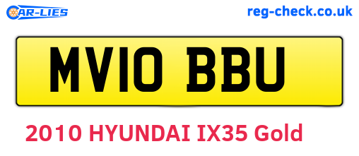 MV10BBU are the vehicle registration plates.