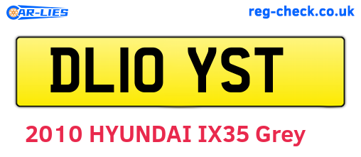 DL10YST are the vehicle registration plates.