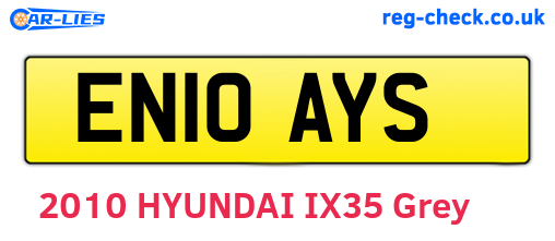 EN10AYS are the vehicle registration plates.