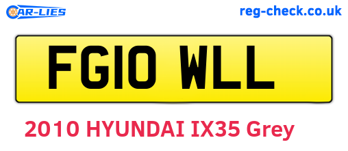 FG10WLL are the vehicle registration plates.