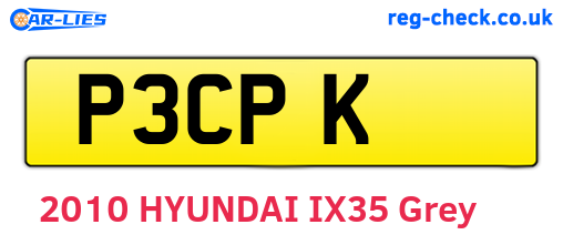 P3CPK are the vehicle registration plates.