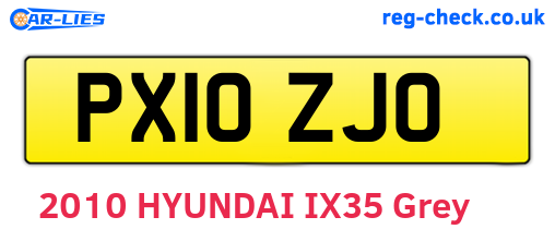 PX10ZJO are the vehicle registration plates.