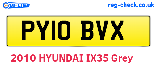 PY10BVX are the vehicle registration plates.