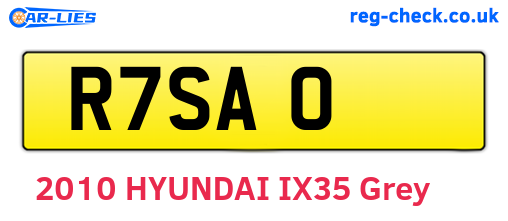 R7SAO are the vehicle registration plates.