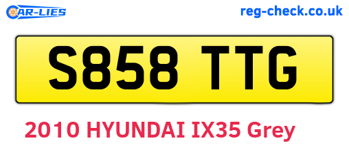 S858TTG are the vehicle registration plates.