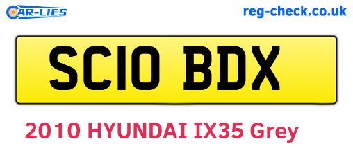 SC10BDX are the vehicle registration plates.