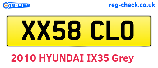 XX58CLO are the vehicle registration plates.