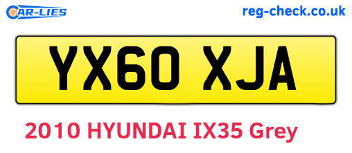 YX60XJA are the vehicle registration plates.