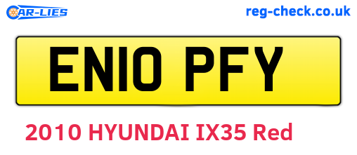 EN10PFY are the vehicle registration plates.