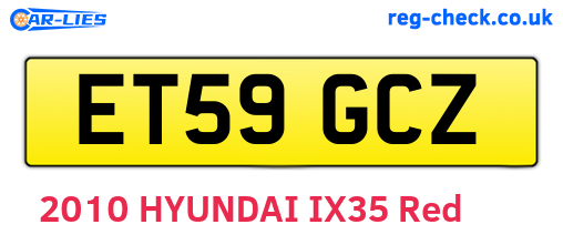 ET59GCZ are the vehicle registration plates.