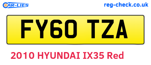 FY60TZA are the vehicle registration plates.