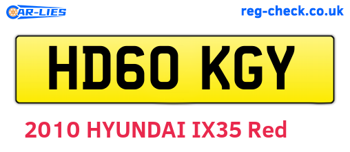 HD60KGY are the vehicle registration plates.