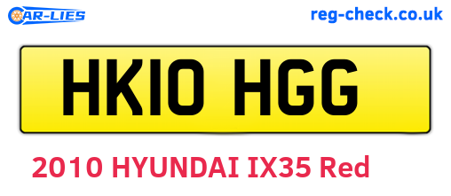 HK10HGG are the vehicle registration plates.
