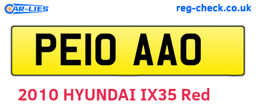 PE10AAO are the vehicle registration plates.