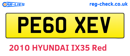 PE60XEV are the vehicle registration plates.