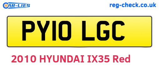PY10LGC are the vehicle registration plates.