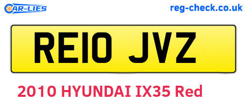 RE10JVZ are the vehicle registration plates.