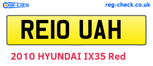 RE10UAH are the vehicle registration plates.