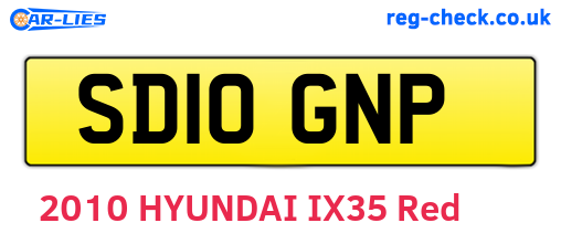 SD10GNP are the vehicle registration plates.