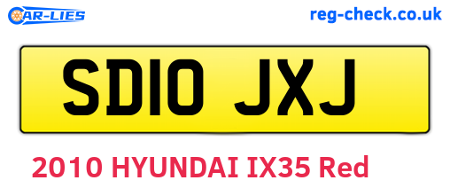 SD10JXJ are the vehicle registration plates.