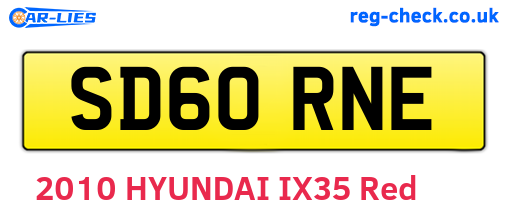SD60RNE are the vehicle registration plates.