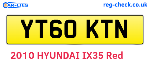 YT60KTN are the vehicle registration plates.