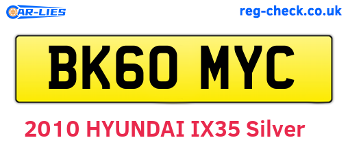 BK60MYC are the vehicle registration plates.