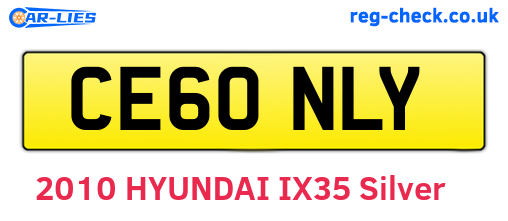 CE60NLY are the vehicle registration plates.